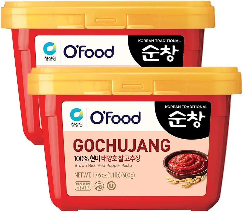 CJO Korean Brown Rice Hot Pepper Chilli Paste Gochujang 500g (Pack of 2)