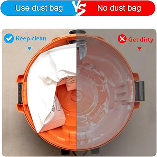 Miniatura 7 de Paquete de 10 bolsas de polvo de alta eficiencia VF3502 de repuesto para aspiradoras húmedas y secas RIDGID de 12 a 16 galones, bolsas de filtro al