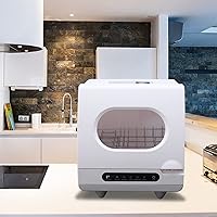 Vista 17 de Lavavajillas de encimera, mini limpiador portátil para lavavajillas, 4 programas de lavado y función de secado al aire, mini lavavajillas