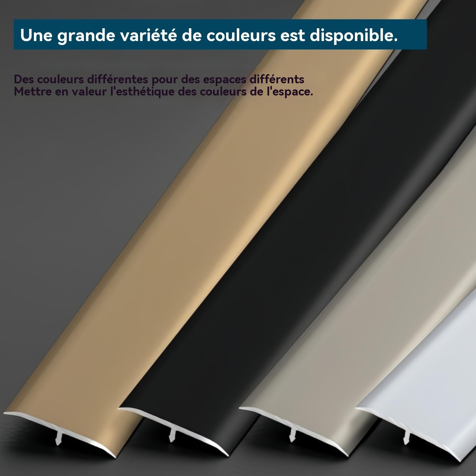 Jonction Carrelage Parquet Profil en T Seuil De Porte Aluminium 90cm* 3 Pièces Barre De Seuil Plate Parfait pour Les Bords De Carrelage, Sol en Bois Ou Moquette(Style 7)
