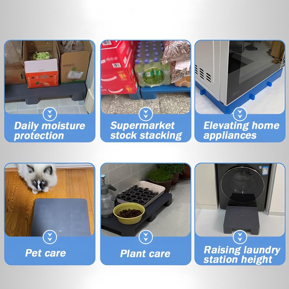 Pallet In Plastica Leggeri, Impermeabili E Impilabili | Pallet Di Base Resistenti All'usura, ideali Come Pedane Resistenti All'umidità Per Esterni, Casa, Cucina(40x30x12cm)