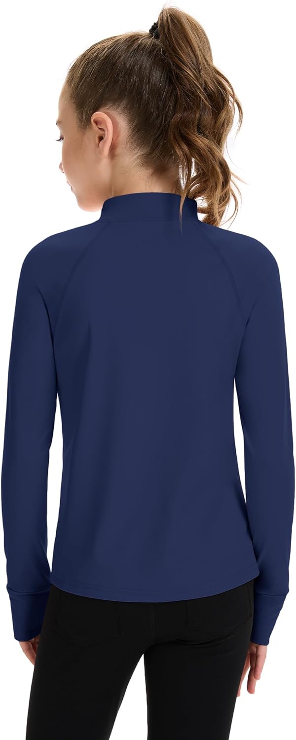 HASMES Girls Long Sleeve Shirt Kids Turtleneck Athletic T-Shirt Sports Activewear Yoga for Teens(Age 7-14) - Image 3