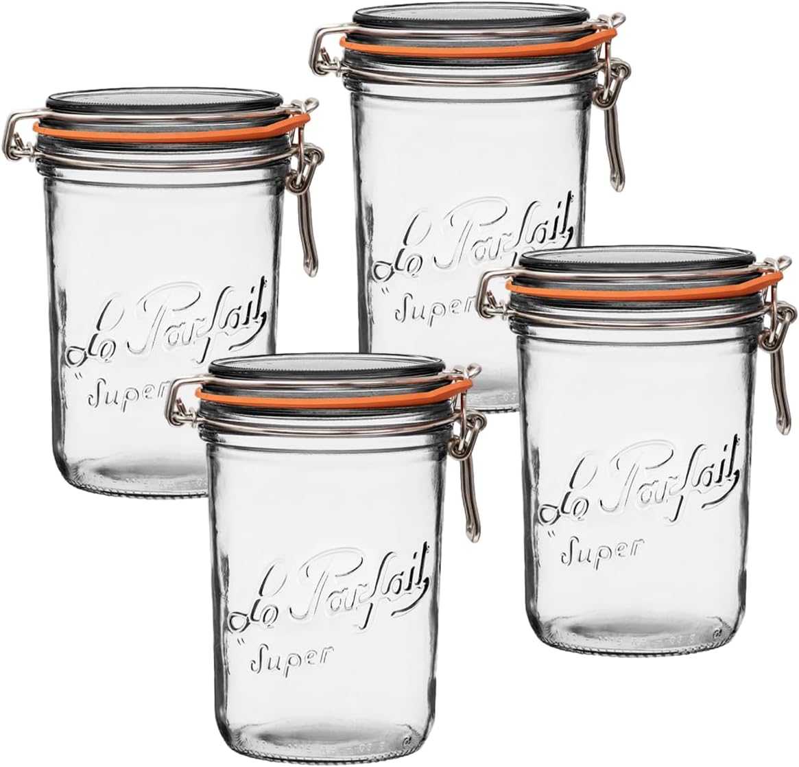 Le Parfait 1L Terrine Jars (Pack of 4) with hinged lids