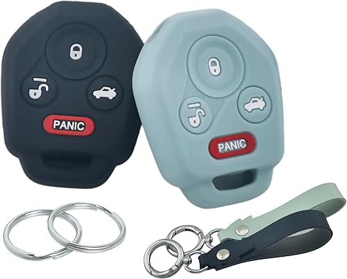 RUNZUIE 2 llaveros de silicona para Subaru Outback Impreza Crosstrek Legacy Forester Tribeca WRX XV Crosstre 2024 2023 2022 -2013 (negroverde menta)