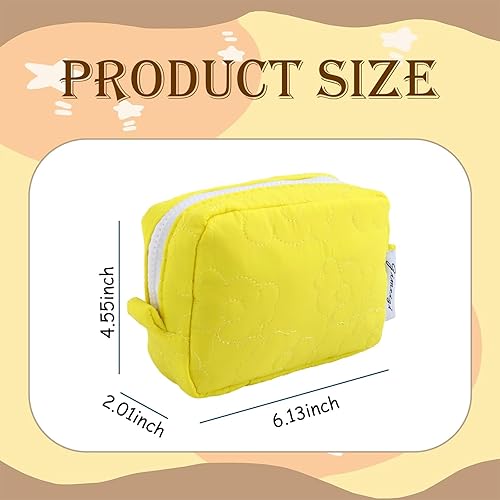 Miniatura 4 de LYDZTION Bolsa de maquillaje floral suave acolchada para mujer, bolsa de maquillaje de flores para bolso, bolsa de lápiz labial, bolsa de aseo de