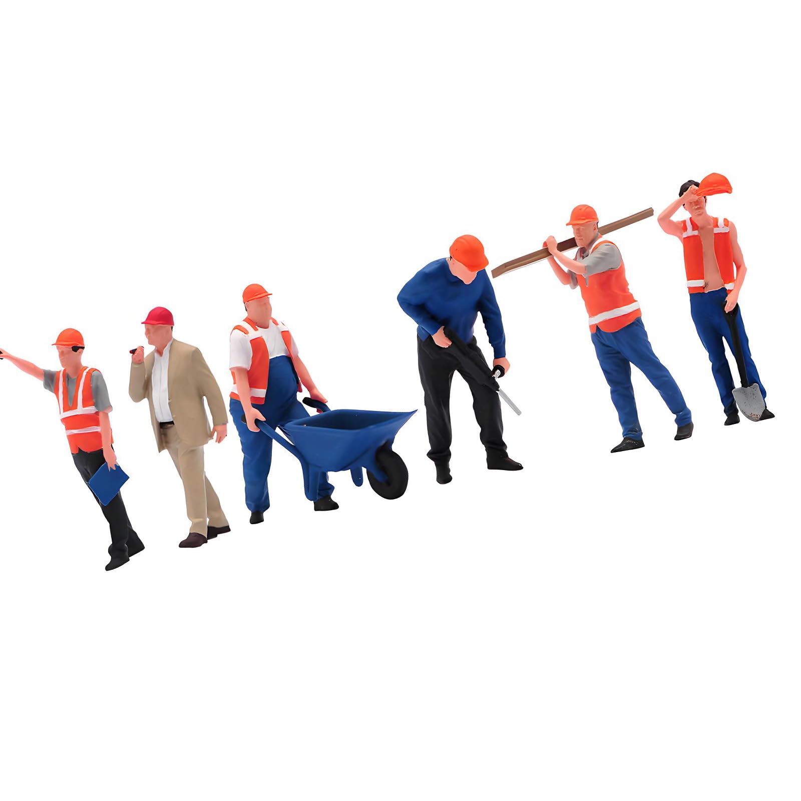 Figurines de construction peintes à l ' échelle 1: 64, scène d ' artisanat en résine, accessoires de modèle de construction pour dioramas et vitrines, accessoires de modèle de chantier de construction