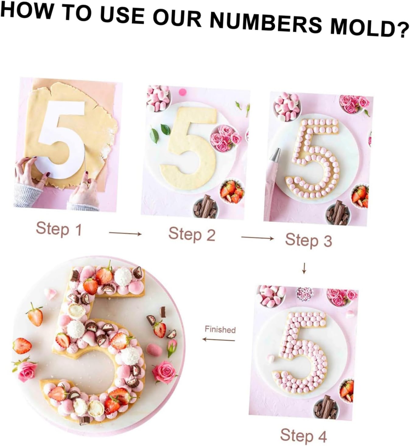 DIY Number and Letter Cake Templates Baking Stencils for Custom Cakes Heart Design Molds for Birthdays Weddings and Anniversaries Easy to Clean and Use