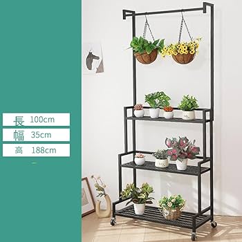 Amazon.co.jp: [GZGZ] グリーンラック 植物ラック ブラック 60cm 植物