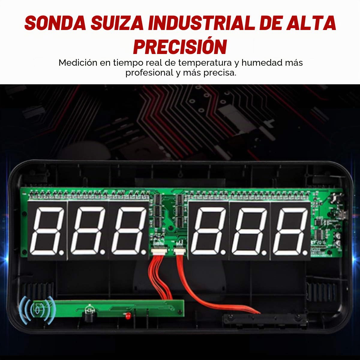 Irfora Temperatura inteligente -20℃-80℃(-4℉-176℉) Medidor de humedad con pantalla digital LED Termómetro digital montado en la pared Higrómetro Industrial Agrícola Hogar Higrómetro