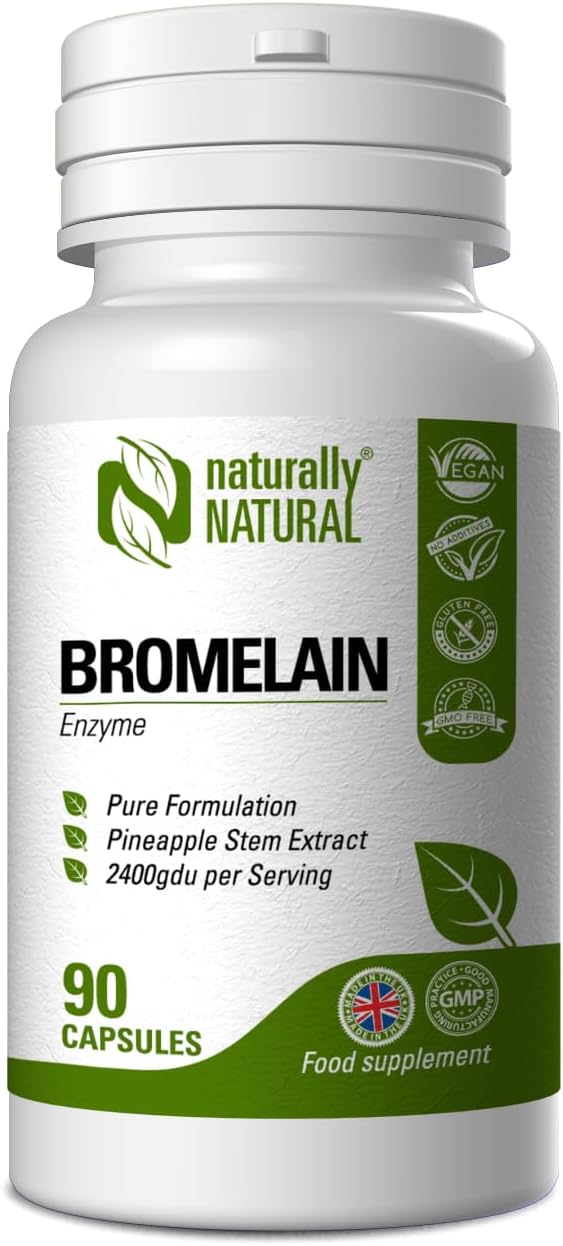 Bromelain 90 Vegan Capsules High Dose 2400gdu per Serving, Pure Formulation for Inflammation, Swelling and Digestion
