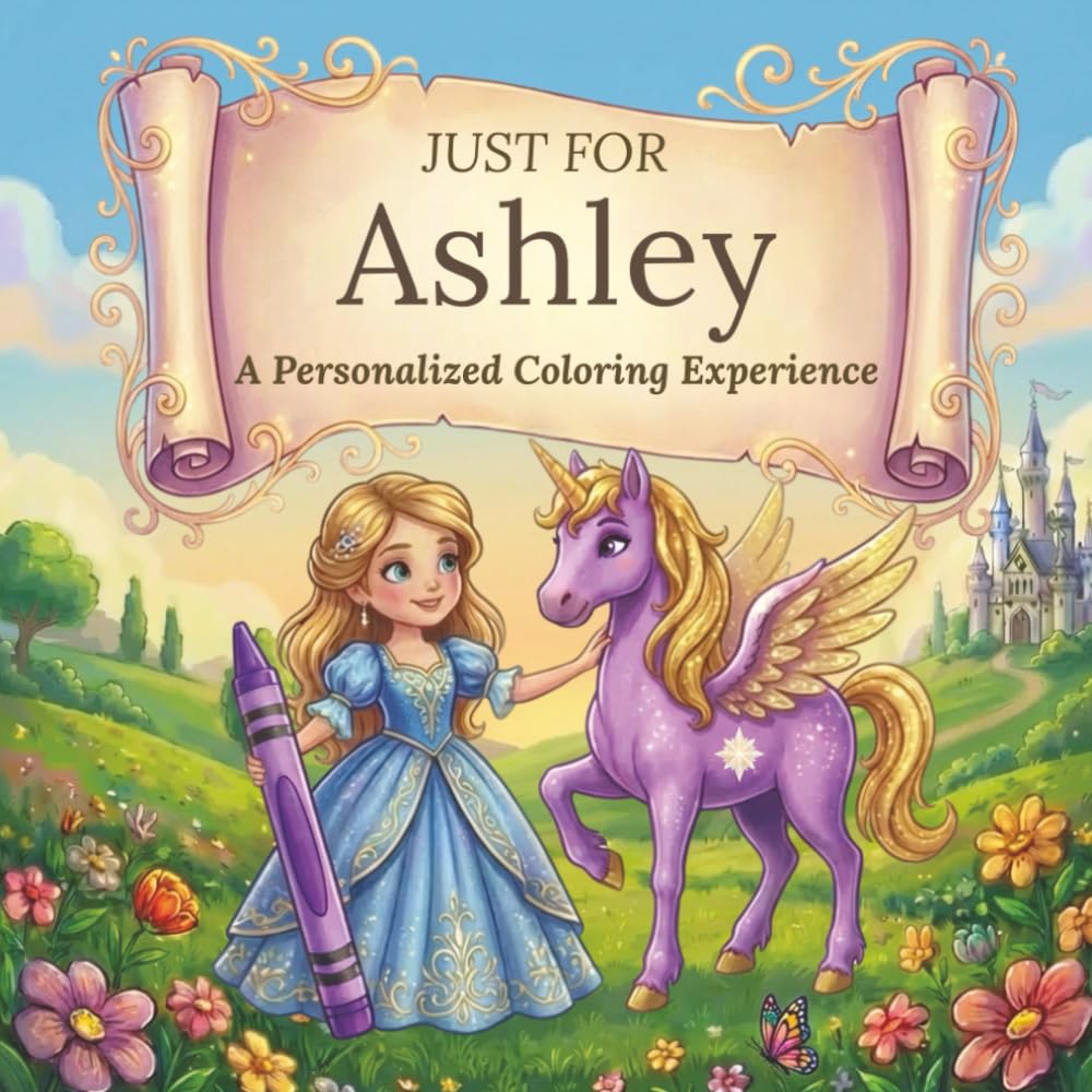 Just for Ashley: A Personalized Coloring Experience: 50 total coloring pages | 28 coloring pages featuring Ashley's name | 22 coloring pages themed for girls (Personalized Coloring Book Series)