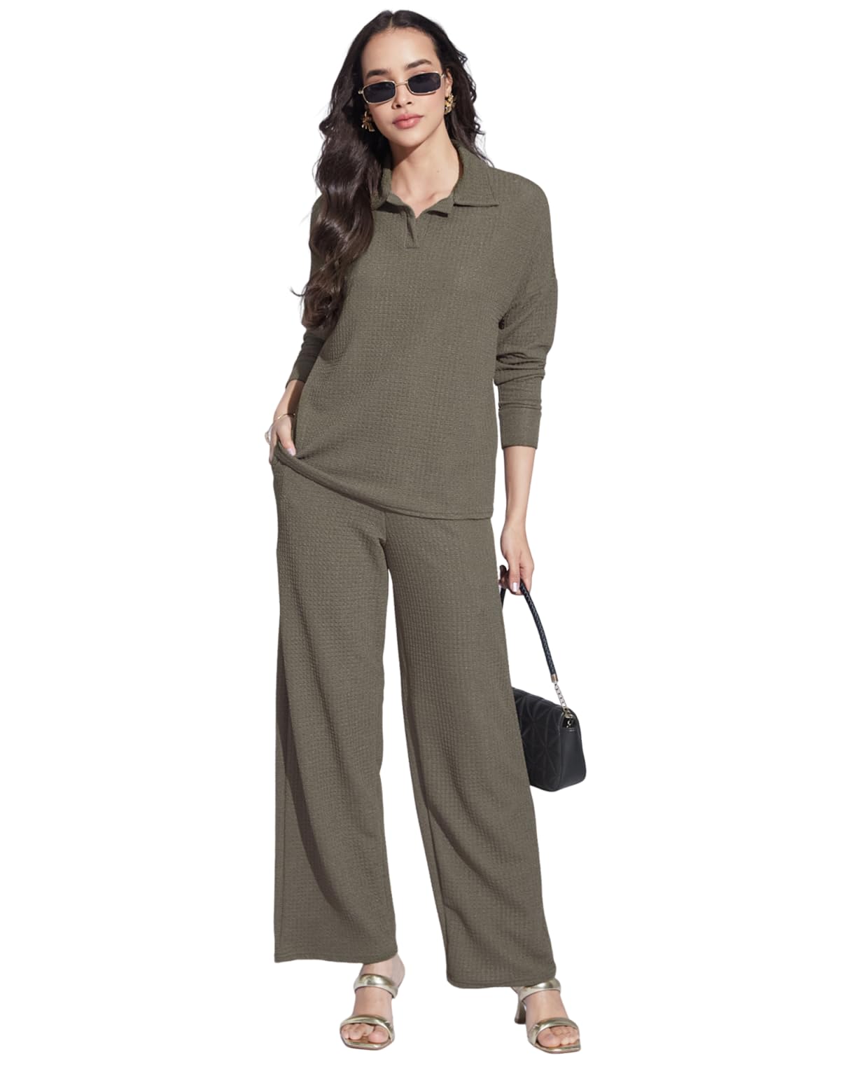 Women's Co-Ord Set, Top and Pant Office Wear Co-ord Set