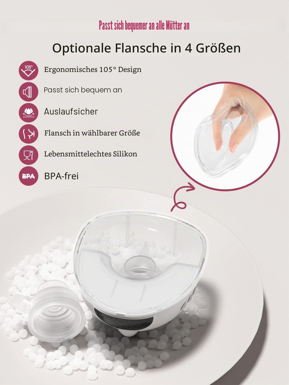 Lulia Elektrische Handsfreie Milchpumpe, 1 Stück