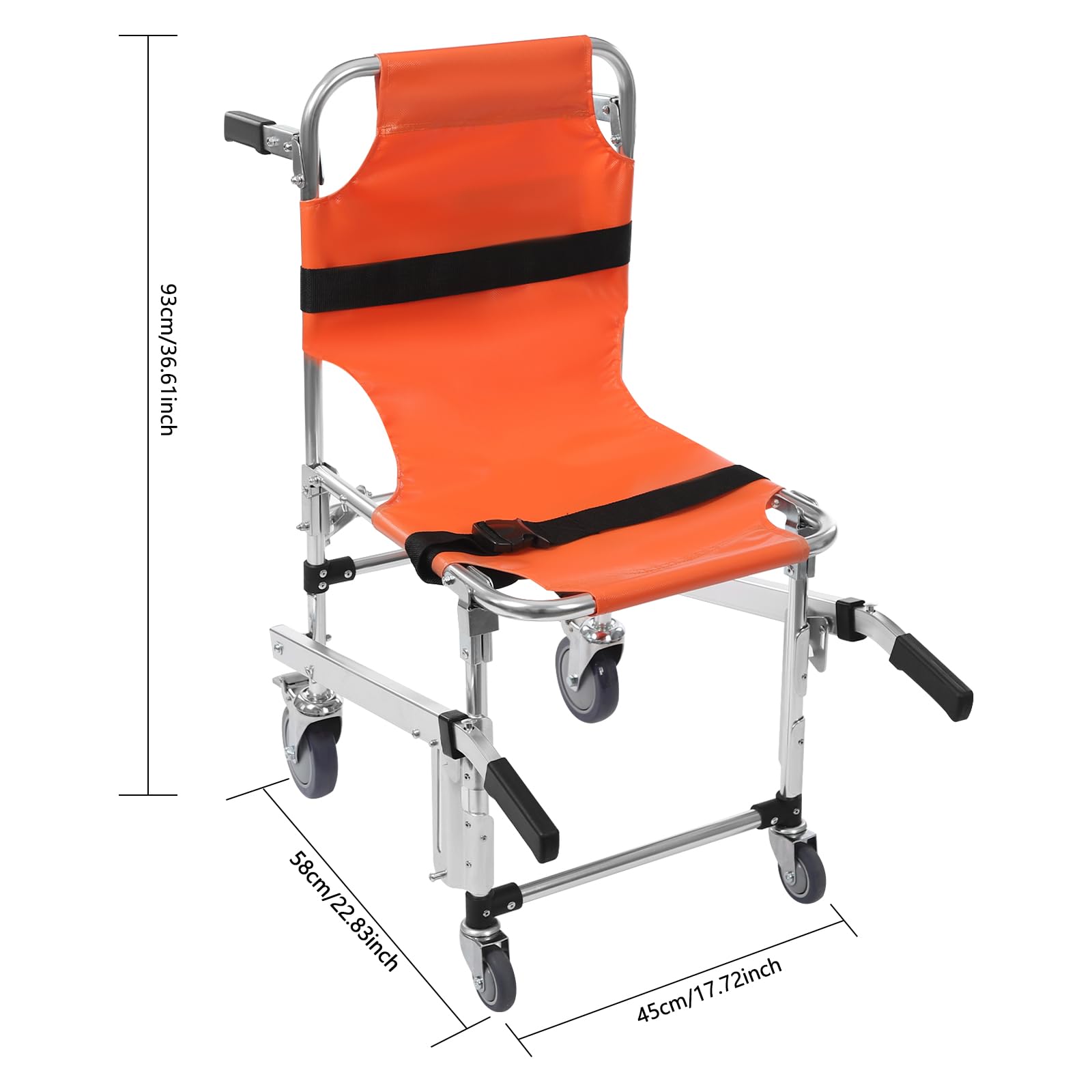 EMS - Silla de escalera plegable de emergencia, silla de ruedas para subir escaleras, 160 kg, para personas mayores y discapacitados, evacuación de ambulancia, verde