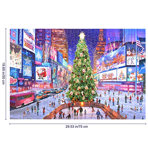 Tektalk Puzzle de Madera de 1000 Piezas - Times Square en Navidad miniatura 2