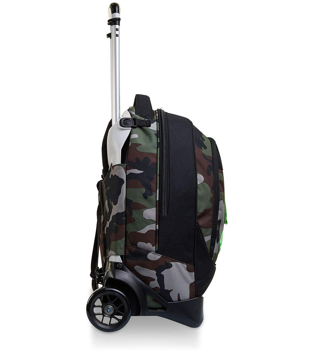 Seven Trolley Scuola JACK 2 RUOTE - HALF BLACK, Verde + Portapenne Scuola Bustina, Multicolore