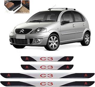 Soleira Porta Citroen C3 2003 a 2020 4 Pçs Resinado Sr01085