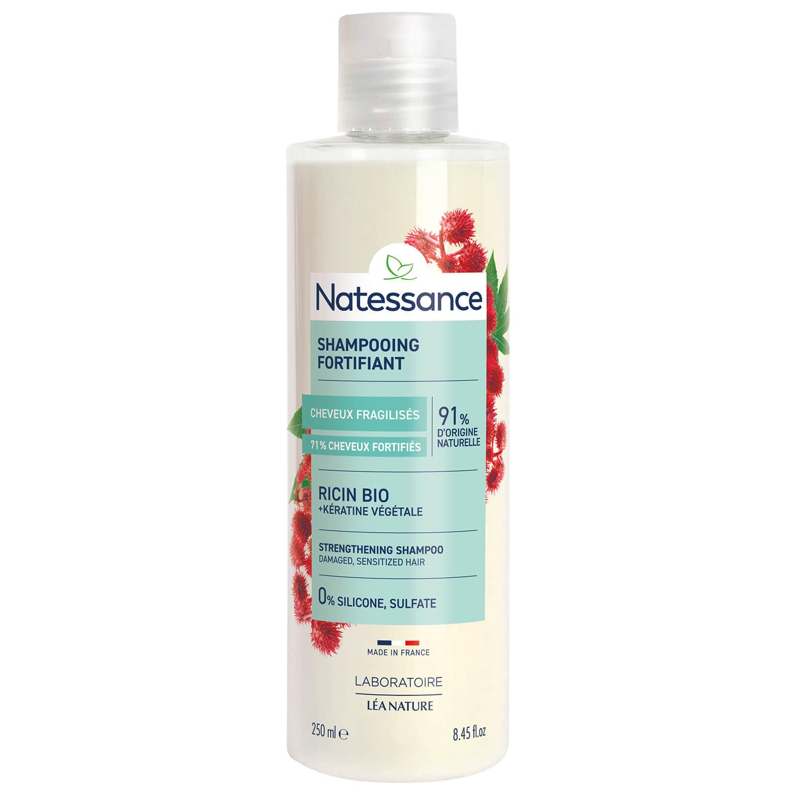 Natesance Fortifying Repairing Shampoo for Castor / Vegetable Keratin 250 ml - Pack of 2