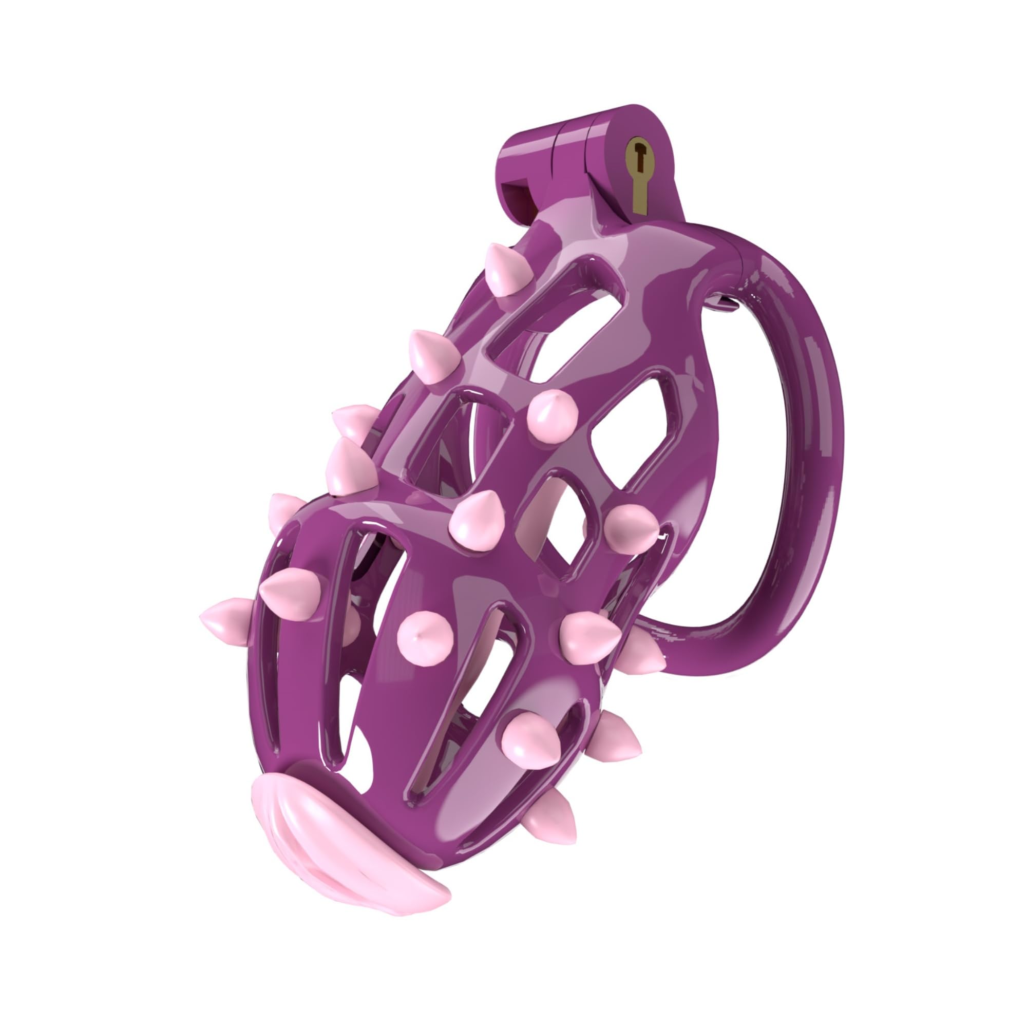 Hdynasty Gabbia Fissa da Uomo Rosa con Punte morbide in Silicone Leggera e Facile da trasportare 100g-110g con 5 Anelli ad Arco Fisso (Punte morbide Rosa)