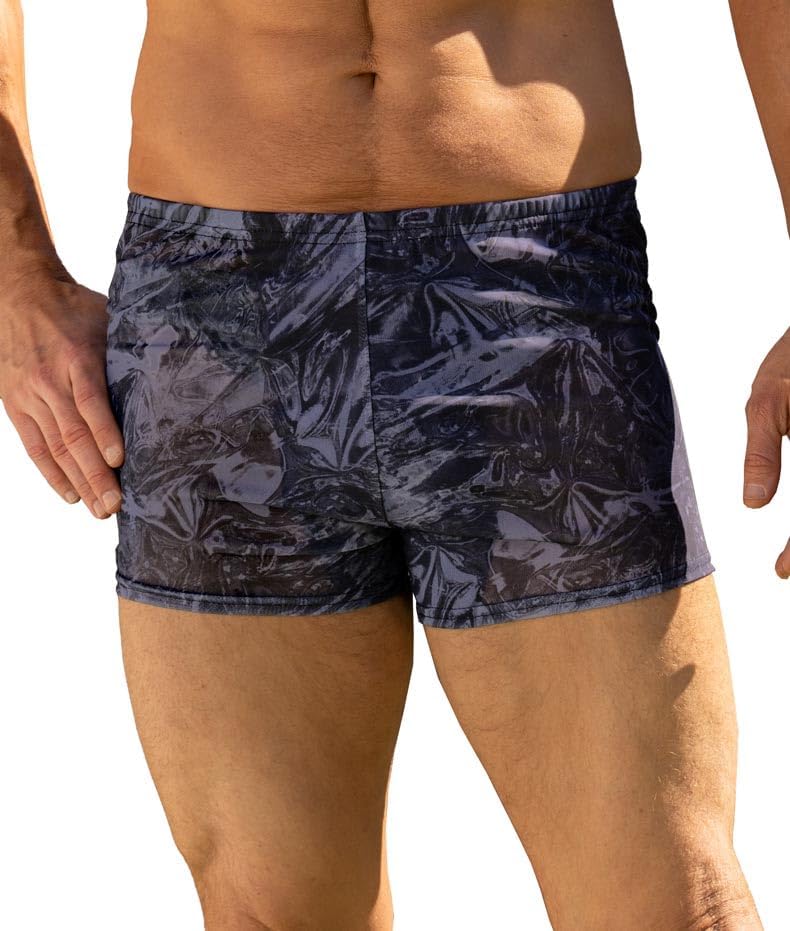 COOLTAN Men's Tan Through Swimwear Hipsters, Blue Moon, L