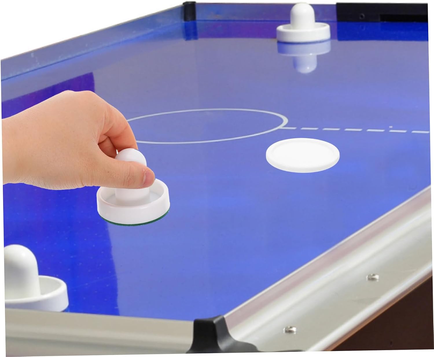 VICASKY Ice Hockey Pucks and Paddles Replacement White Table Hockey with Covers Durable Accessories for Tables Quick and Easy Replacement Kit