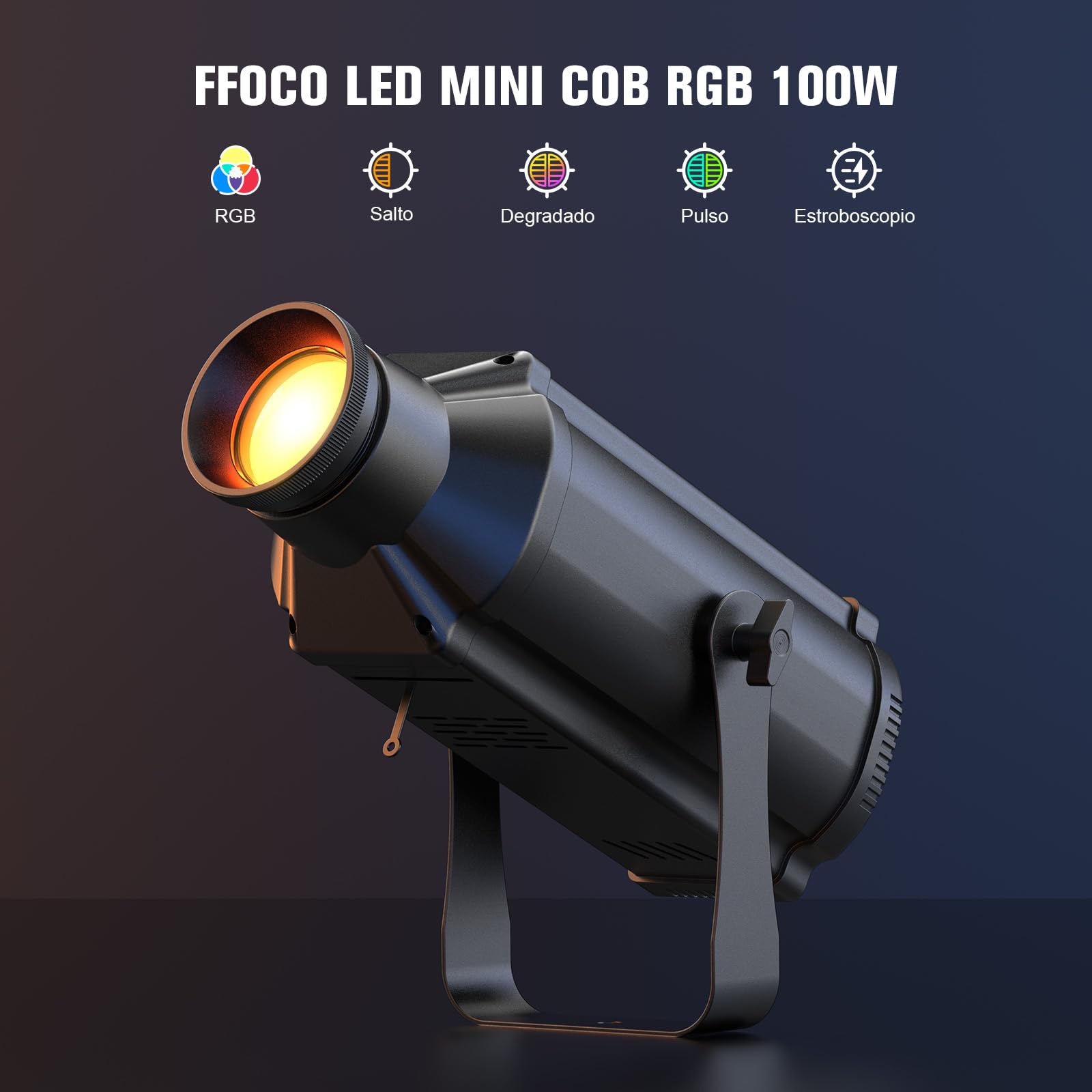 100W LED Pin Spot Luce COB+RGB Beam LED Proiettore 4 Modalità controllo con Regolazione manuale Luce da palcoscenico per DJ Feste Bars Matrimoni Spettacoli