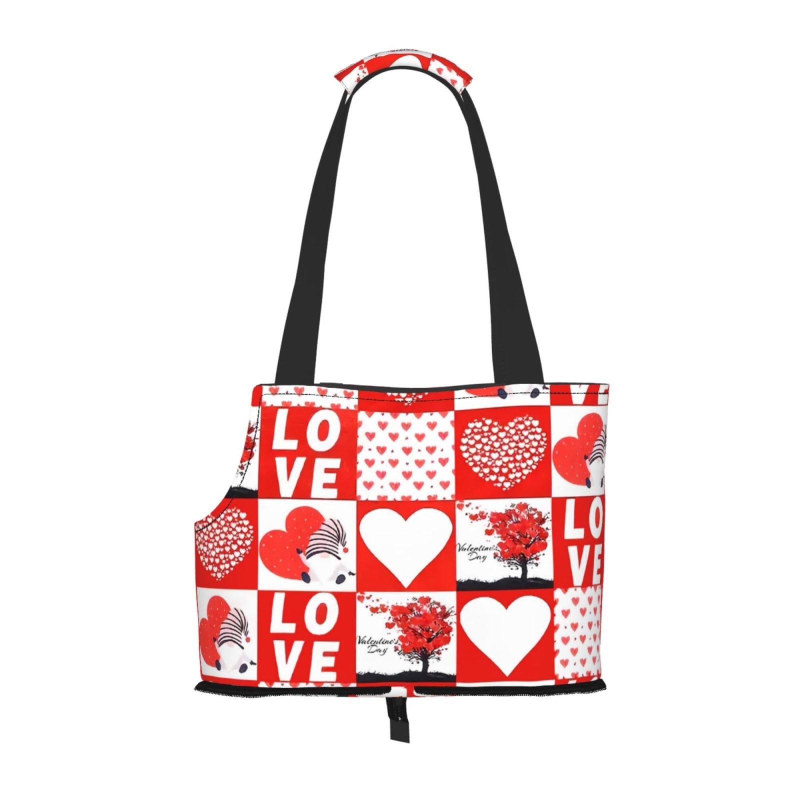 Xsovgoi Pet Carrier Purse, Love Valentines Day Dog Tote Bag Carrier, Pet Cat Tote Bag