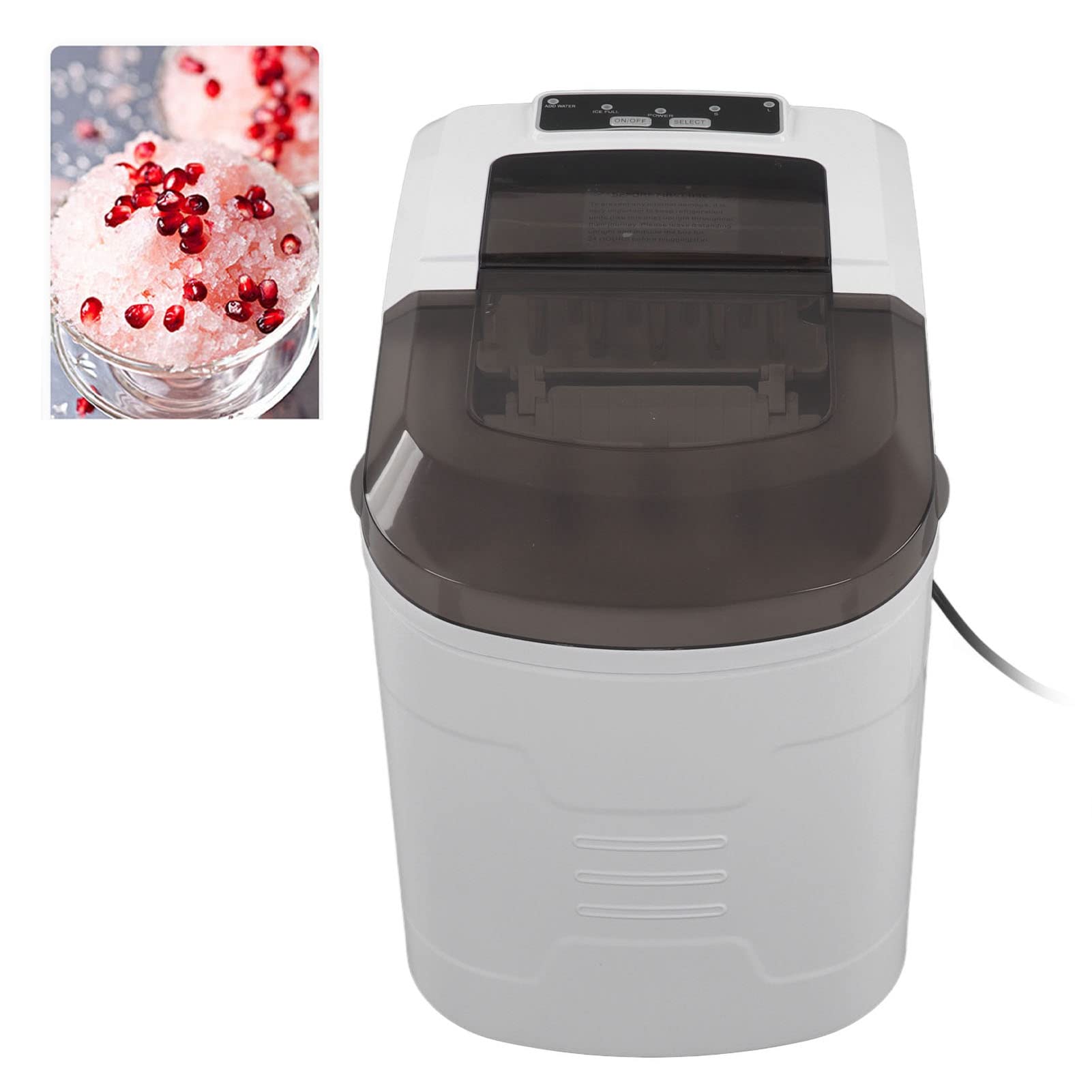 FTVOGUE Máquina para Hacer Hielo en Encimera, Máquina para Hacer Hielo Portátil ABS de 112W con Tanque de Agua de 2,2 L para Cocina, Oficina y Fiesta