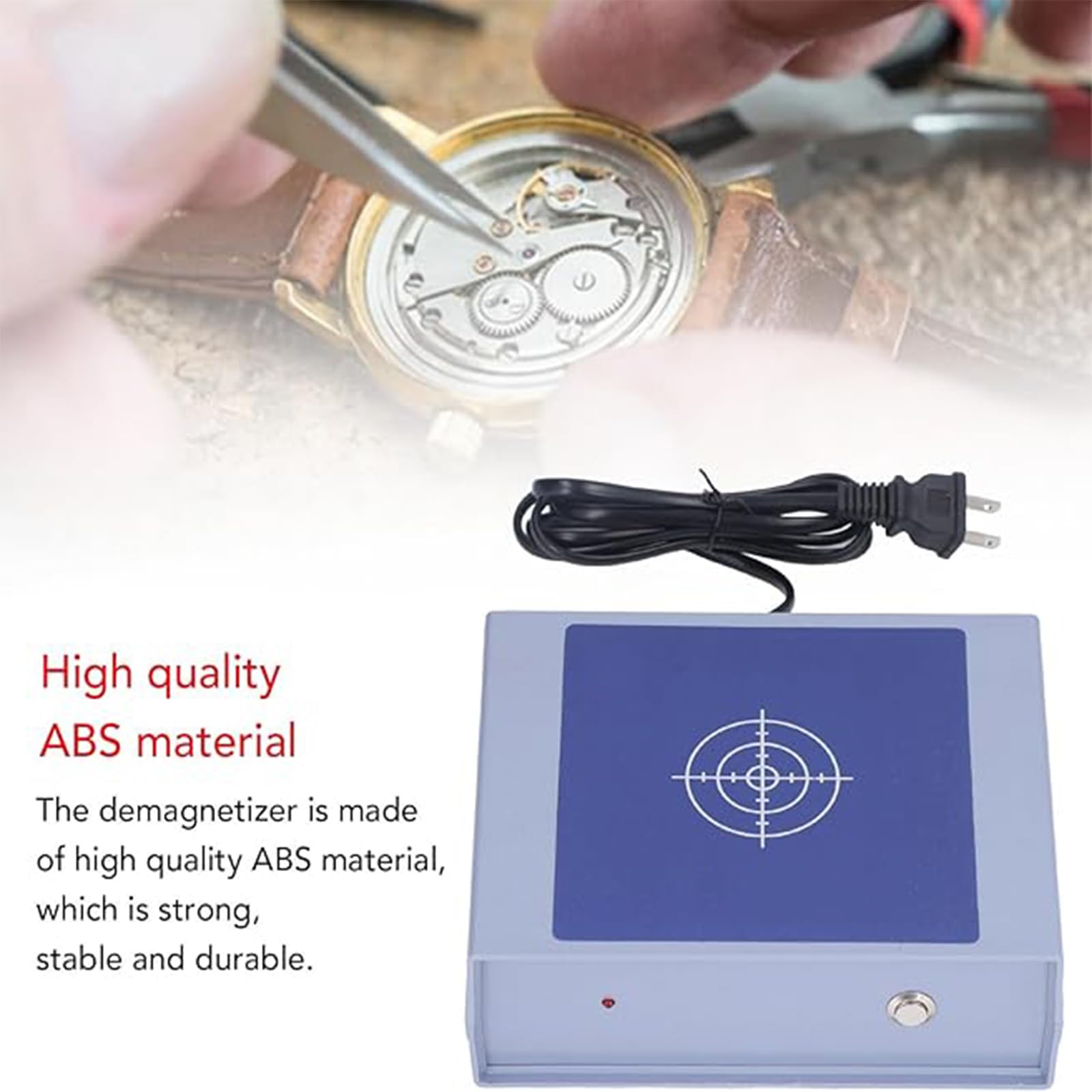 Smagnetizzatore per Orologi, Strumento Smagnetizzatore Compatto, per La Riparazione Professionale di Orologi Elettrici, in Materiale ABS, per Orologiai E Riparatori