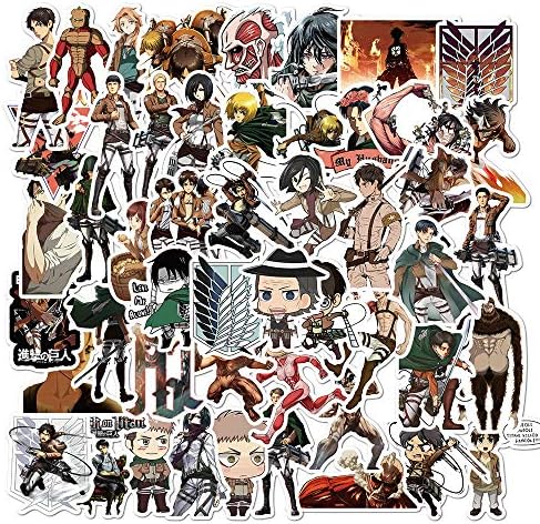 Anime Stickers 50pcs Cool Anime Stickers for Computers Laptop Skateboard Stickers for Kids Teens Adults Vinyl Waterproof Laptop Decals Phone Computer Suitcase Car Skateboard