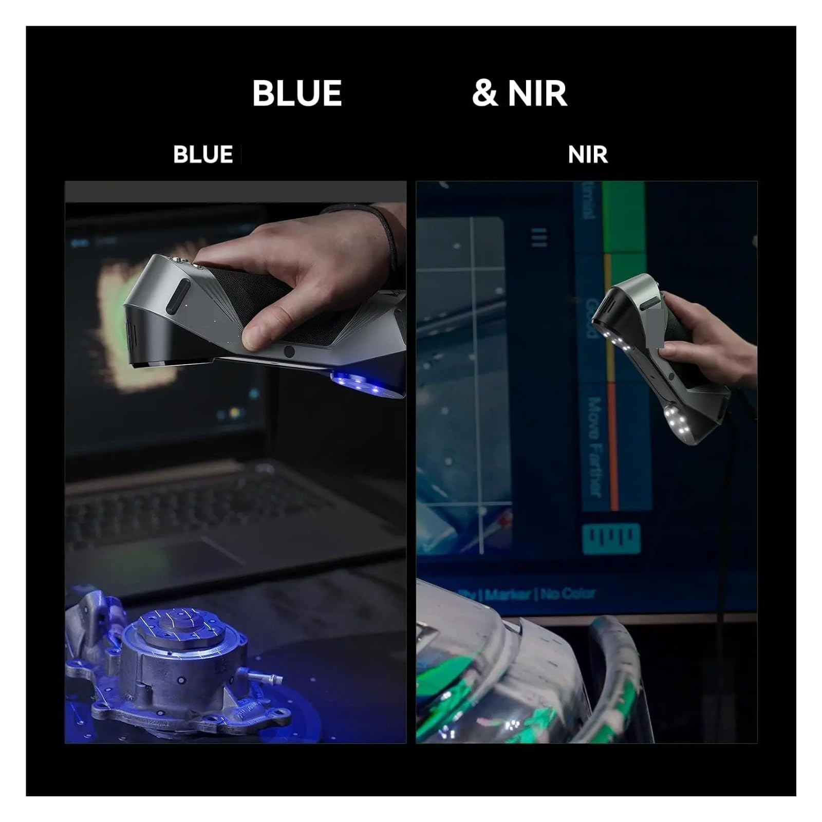 3D-Scanner CR-Scan Raptor Mehrzeilen-Blau- und NIR-3D-Scanner for Endverbraucher 24-Bit-Vollfarb-Scanning Bis zu 60 Bilder pro Sekunde