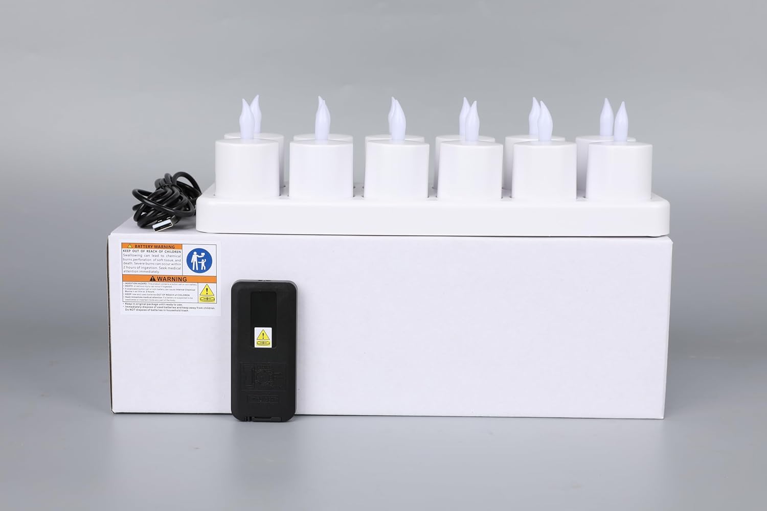 WoneNice 12 pcs USB Rechargeable Flameless Candles with Remote & Timer, LED Tea Lights for Wedding Christmas Lanterns Emergency Home Decor