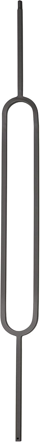 T80- Iron Baluster - Single Oval - Hollow - 44 in X 1/2 in Square - Single Baluster (Satin Black)