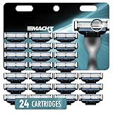 Mach 3 Rasierklingen für Herren, 24 Stück Ersatzklingen für Nassrasierer, Rasierklingen Rasierhobel, Bart- und Körperhaare, Nachfüllungen, Mach3