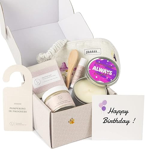 Lizush Luxury Spa Gift Basket And Self Care Gifts For Women With Citrus Soap Bar, Facial Mask, Lip Balm, Shower Steamer, Eye Mask, Soap Saver -