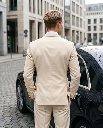 Double Breasted Suit Men Gold Button 2 Piece Slim Fit Suit for Mens Prom Tuxedo Peak Lapel Wedding Suits