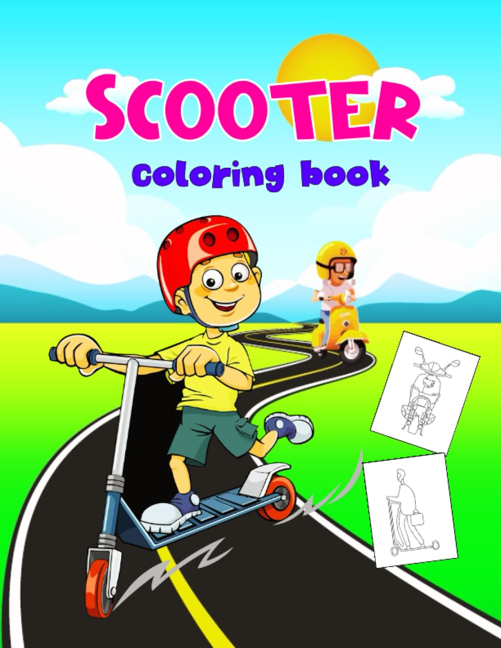 Scooter coloring book: Stress Relaxation Scooter Coloring Book With Gorgeous Designs To Color