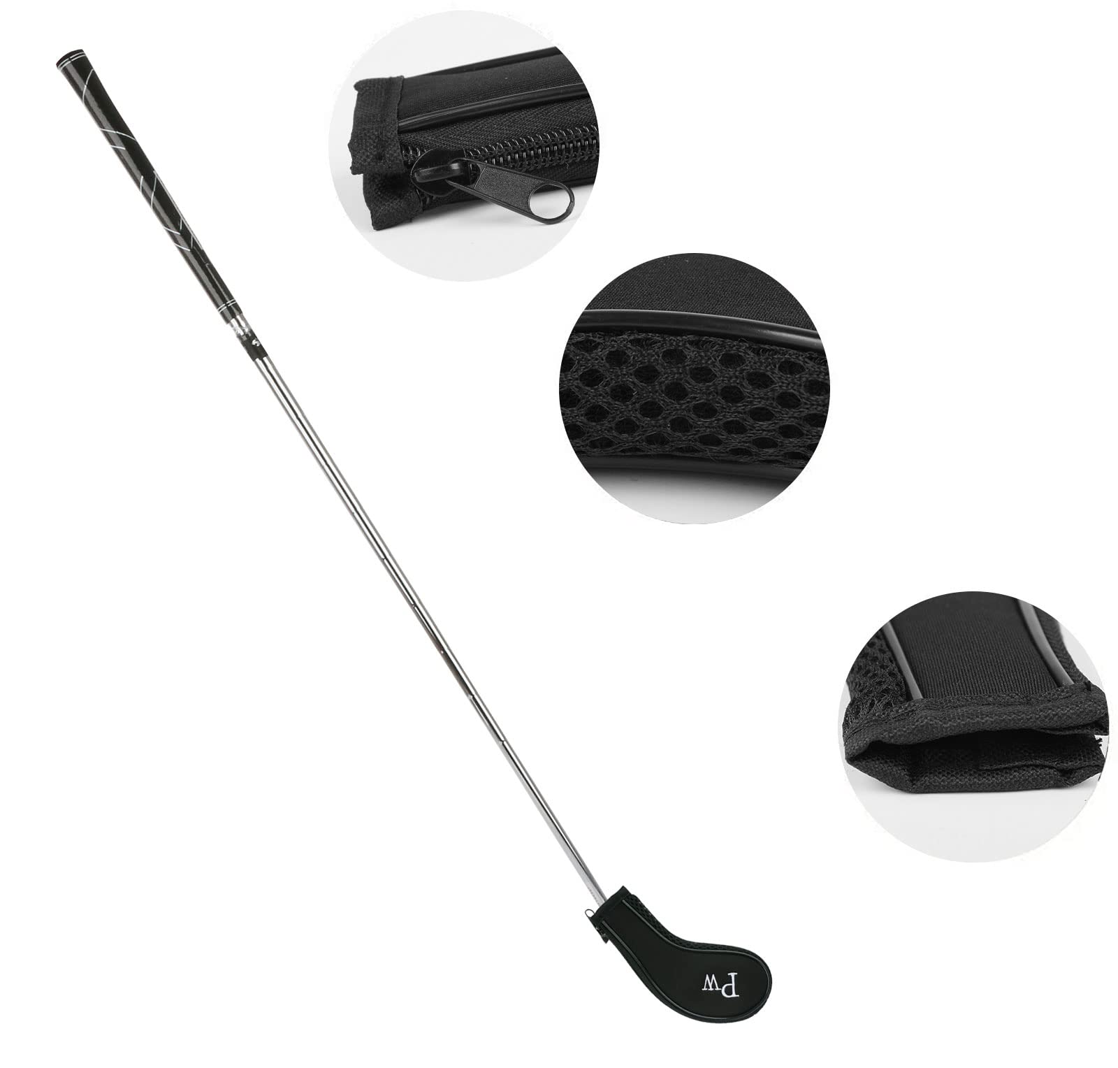 10 Piezas Fundas Palos de Golf Fundas de Hierro para Golf Cuello Largo con Impresión de Números y 1 Pieza Cepillo de Golf