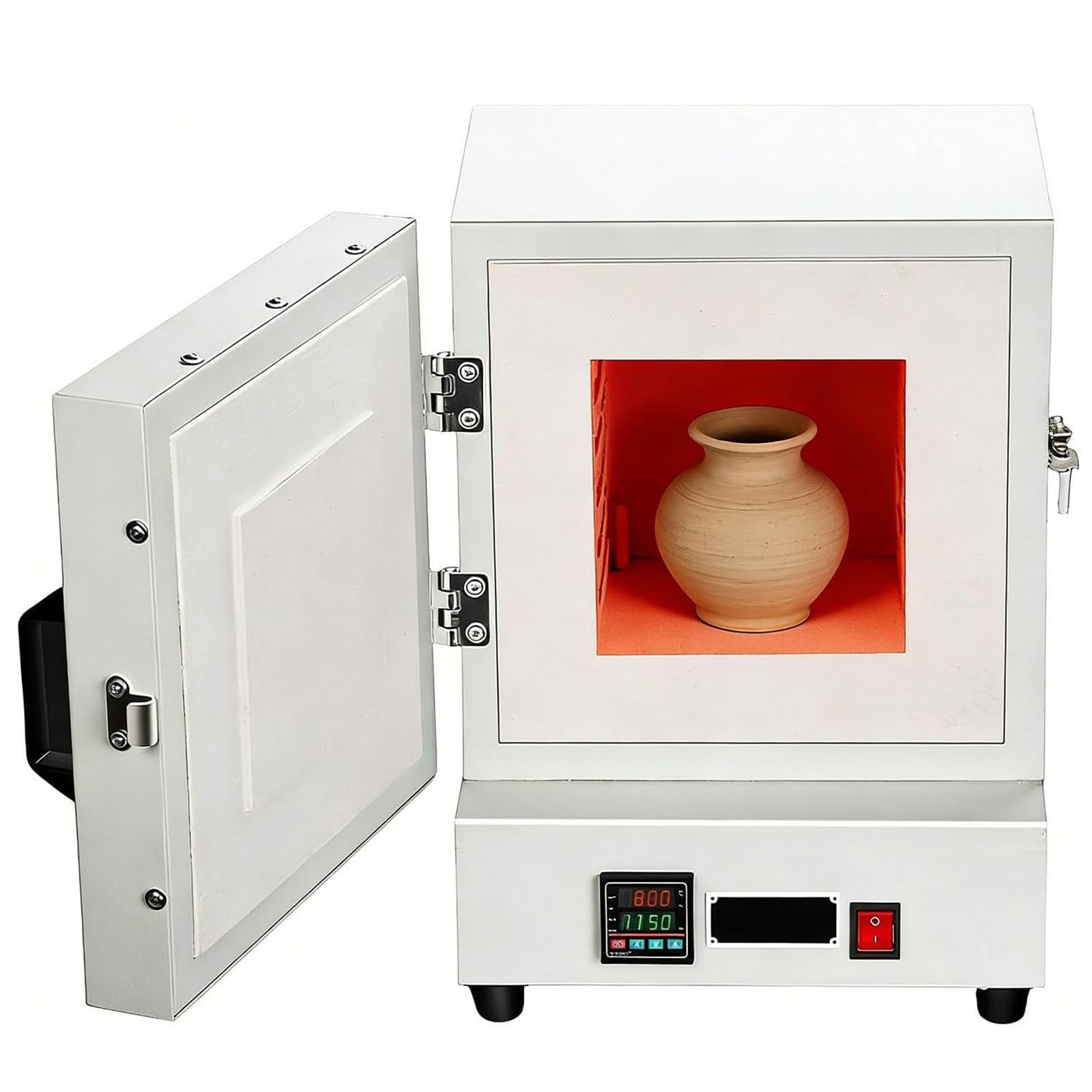 Ptatritious Multicolor 2000W Electric Ceramic Laboratory Muffle Furnace, Electric Kiln 1150℃, Tabletop Stove High Temperature Burnout Kiln, For Wax Casting, Clay Diy, Metal Tempering