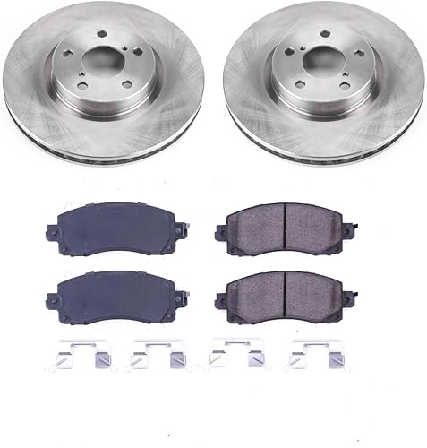 Miniatura 2 de Power Stop KOE7891 Kit de freno delantero de repuesto automático, rotores de freno OE y pastillas de freno de cerámica para Subaru Impreza 2017-2022