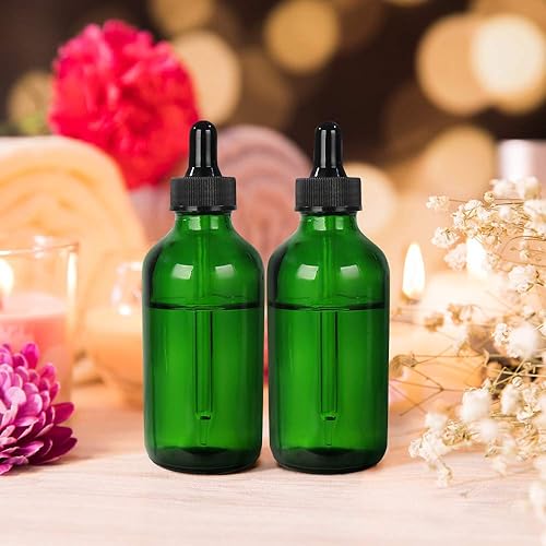 Miniatura 6 de CycleMore Paquete de 16 botellas Boston de vidrio verde de 4 onzas (4.1 fl oz) con cuentagotas de vidrio, botellas con cuentagotas de vidrio para