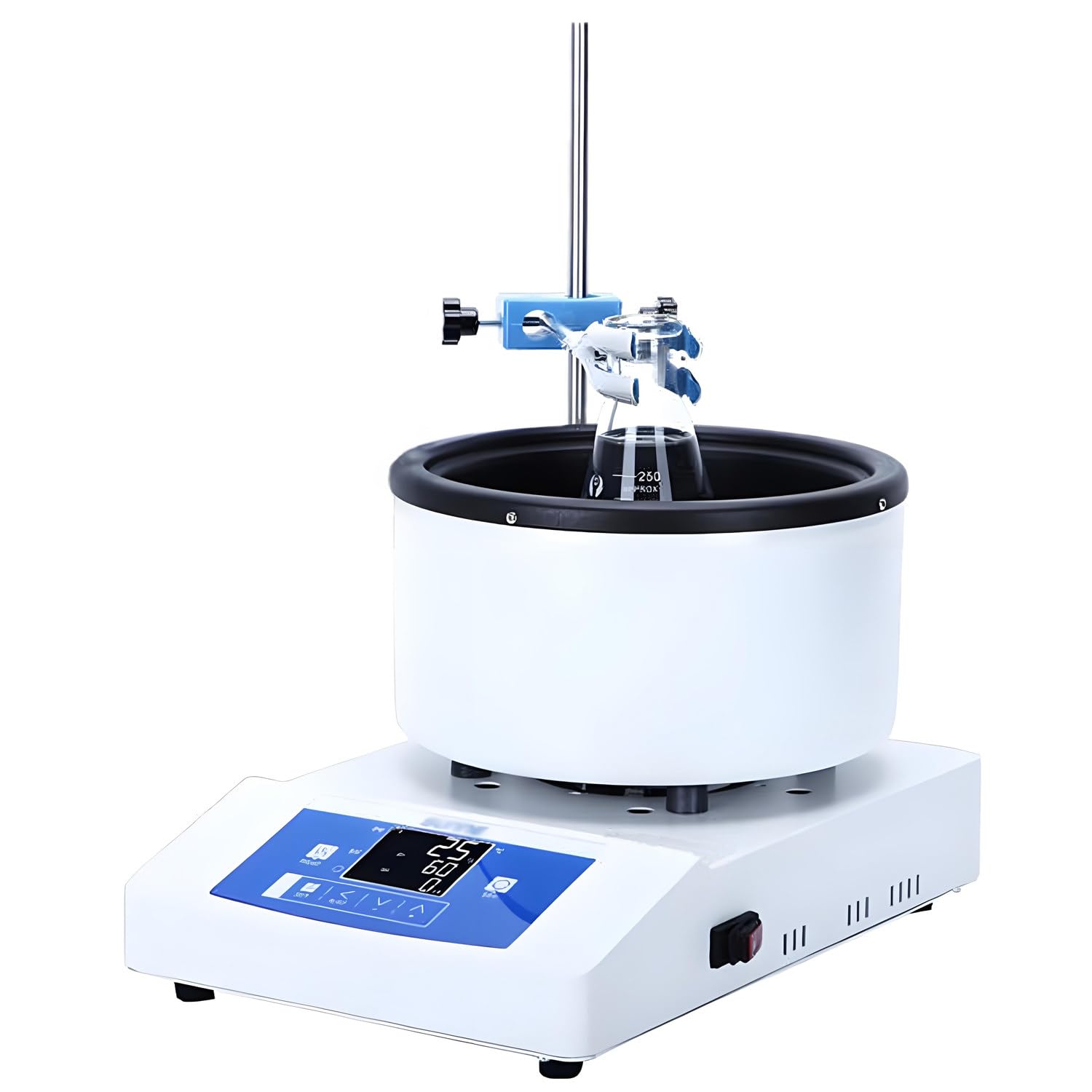 Agitador magnético digital de laboratorio con calefacción, mezcla y calefacción eficientes para reacciones, muestras y soluciones, soporta baño de agua de 100 °C y baño de aceite de 250 °C, capacidad