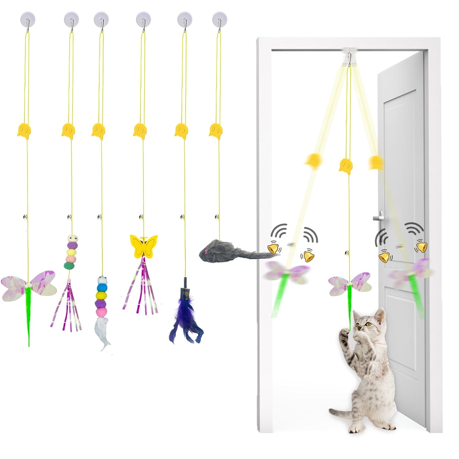 Buy Mitubati Cat Toys Indoor Hanging Door Retractable Kitten Toy Fun