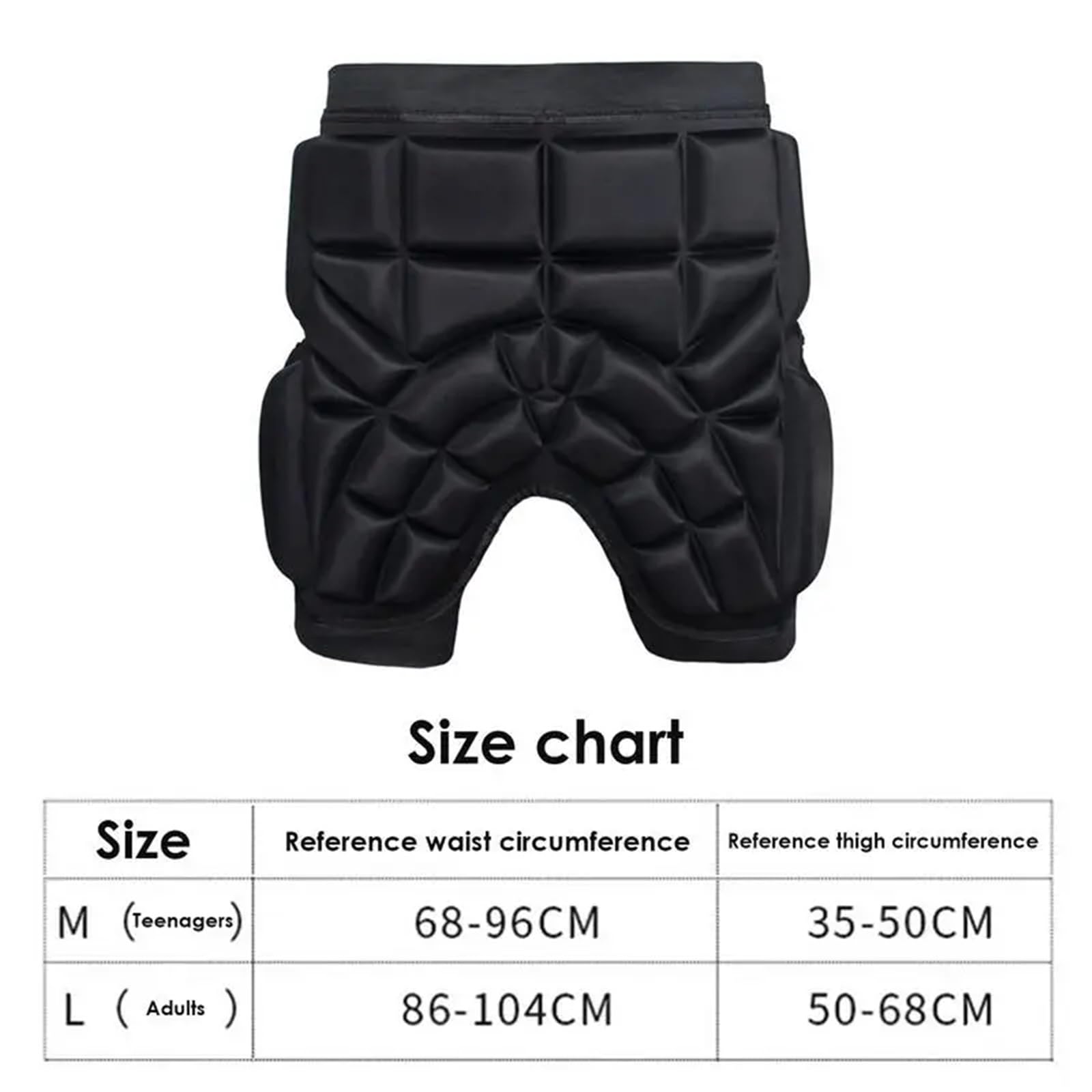 Short de Ski Rembourré Sports de Plein air Ski Skate Snowboard Protection Ski Protecteur Patinage Protecteur Hanche Rembourré Shorts(L)