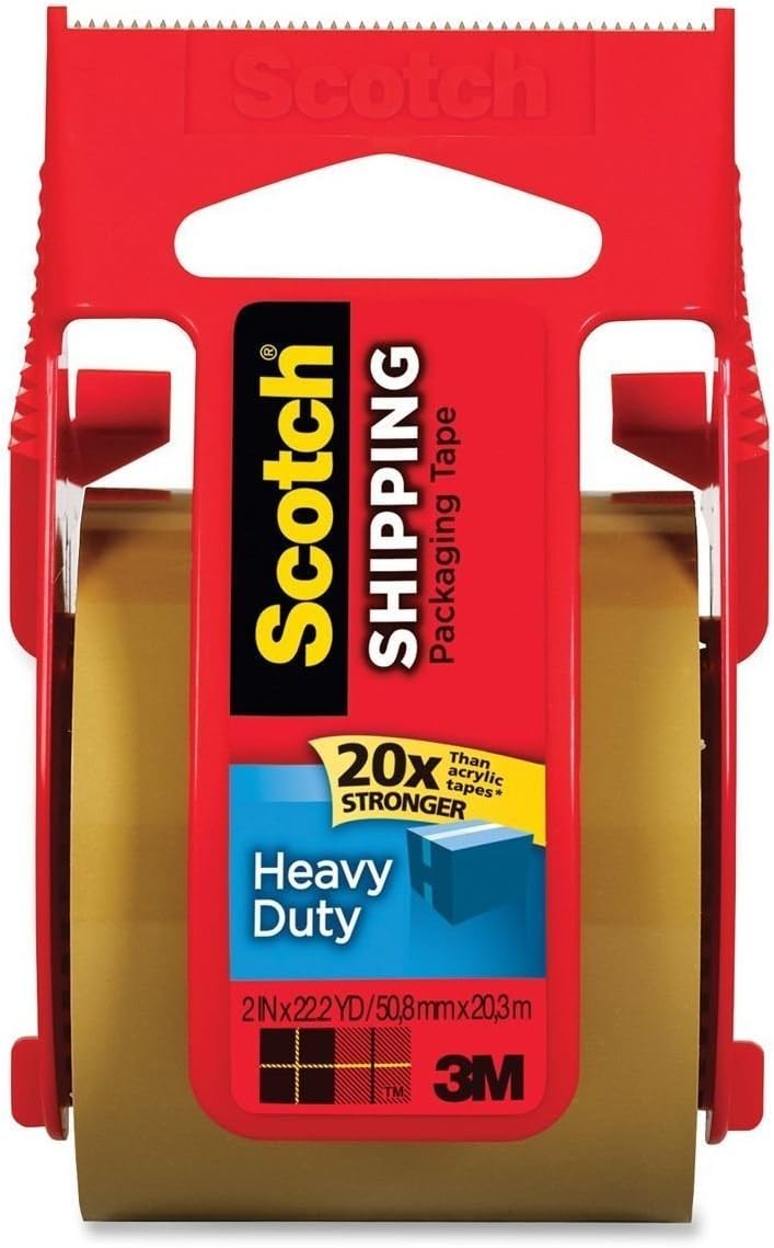 Scotch Heavy Duty Shipping Packaging Tape, 2 x 800 - Tan - 3 Count