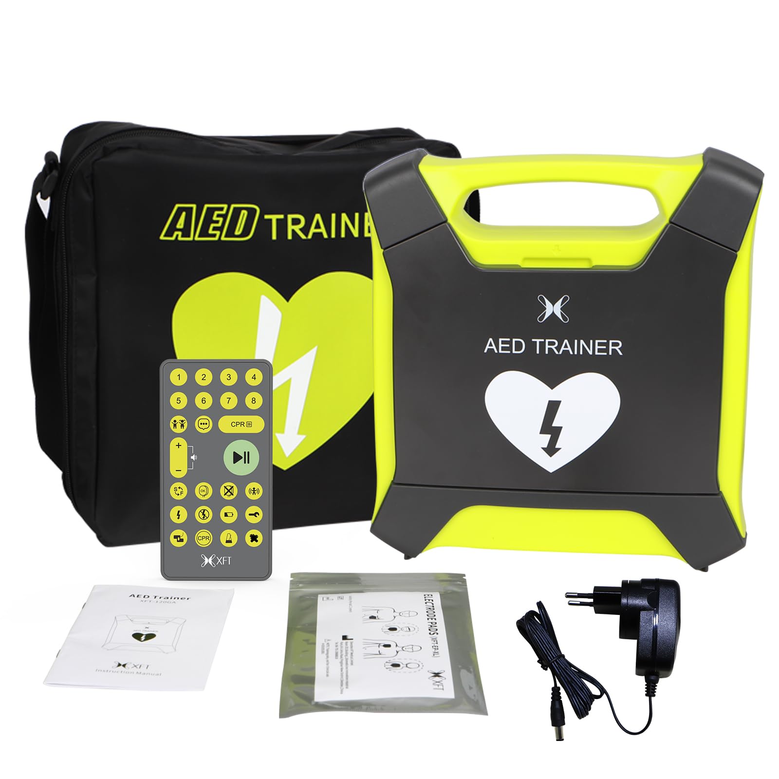 AED Trainer, Desfibrilador Entrenamiento Voz en Español, Italiano, Alemán, Francés, Mando a Distancia, Entrenamiento DESA con 8 Escenarios, Products de Formación Desfibrilador (XFT 120GA)
