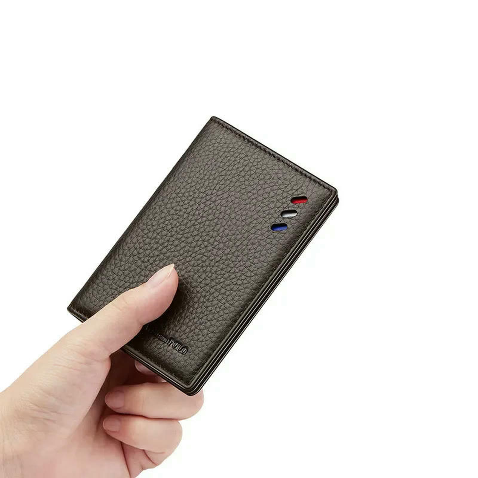 Portfele męskie Portmonetka Id Card Holder Prezent Brązowy-11 x 8 x 1,2 cm
