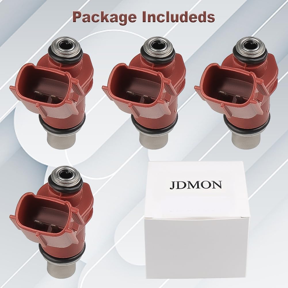 JDMON Fuel Injectors Compatible with Yamaha Outboard 4 Stroke 80BEL 75 HP 90 HP 2005-2006 Replacement for 6D8-13761-00-00