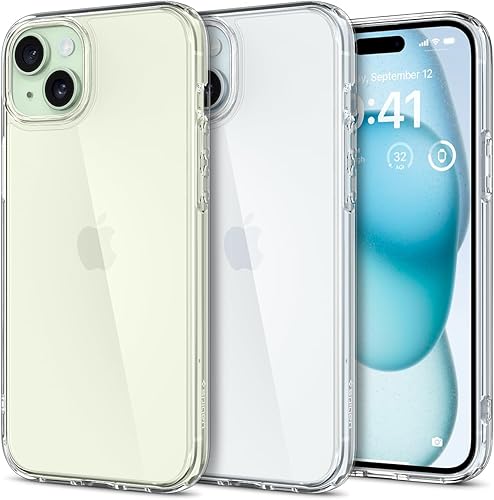 Spigen Funda ultra híbrida diseñada para iPhone 15 Plus (2023), antiamarilleo protección de grado militar - Transparente disponible en Yaxa Peru