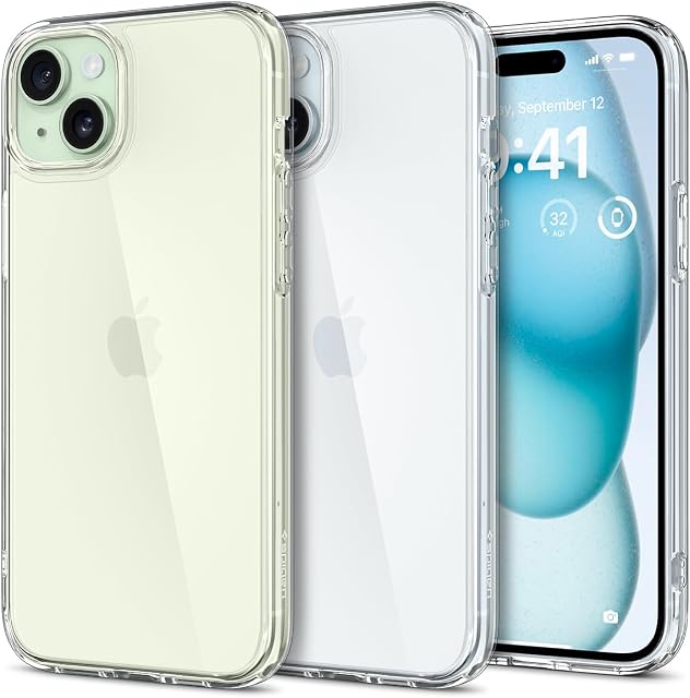 Spigen Case for iPhone 15 Case, Ultra Hybrid Designed for Apple iPhone 15 - Crystal Clear
